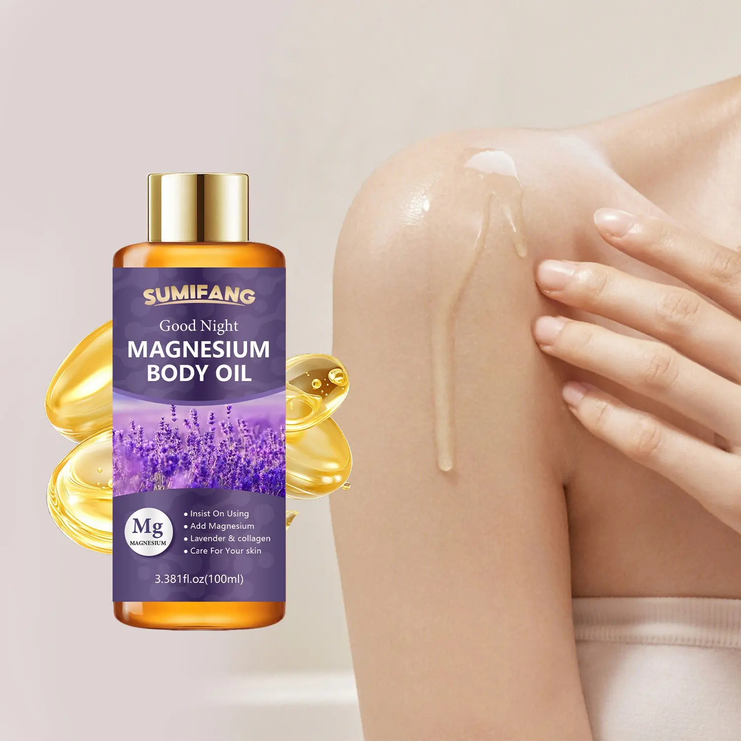 High Purity Magnesium Body Massage Oil, Soothing Oil, Aromatherapy Moisturizer, Ideal Post-Workout & Pre-Sleep, Unisex Relaxation Care