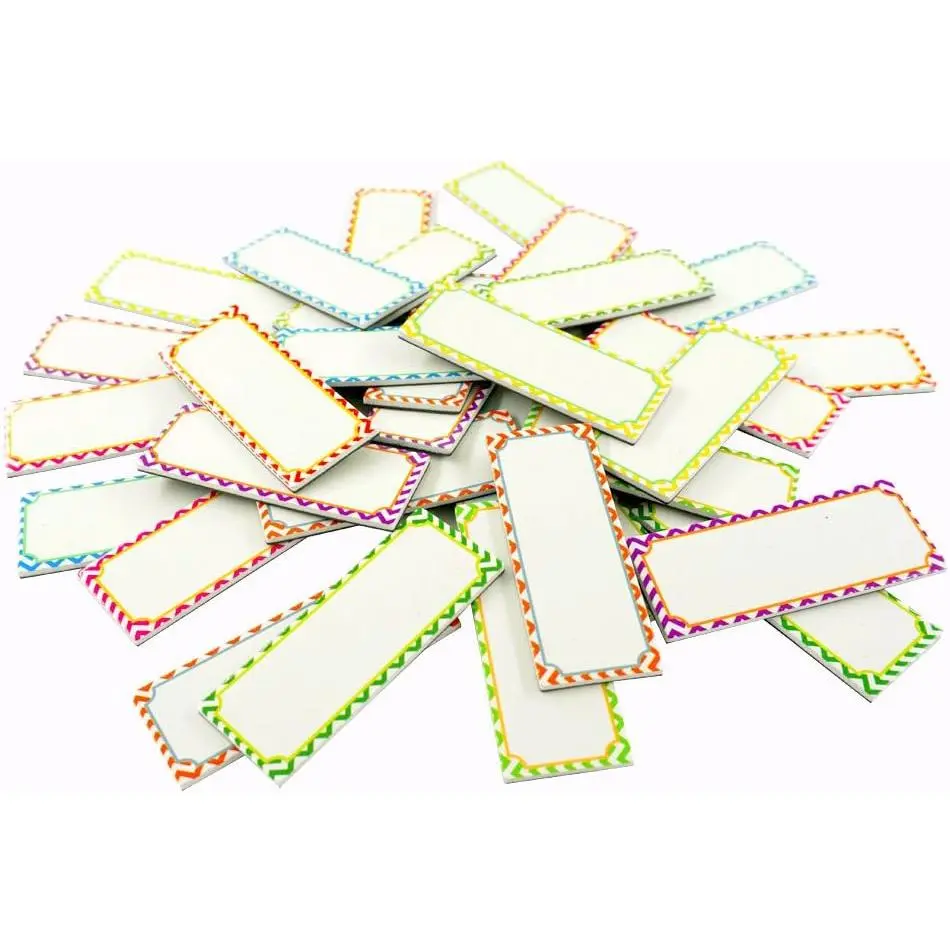 Big Magnetic Dry Erase Labels Name Plates White Board 32 Labels 8 Colors,5.5" x2"