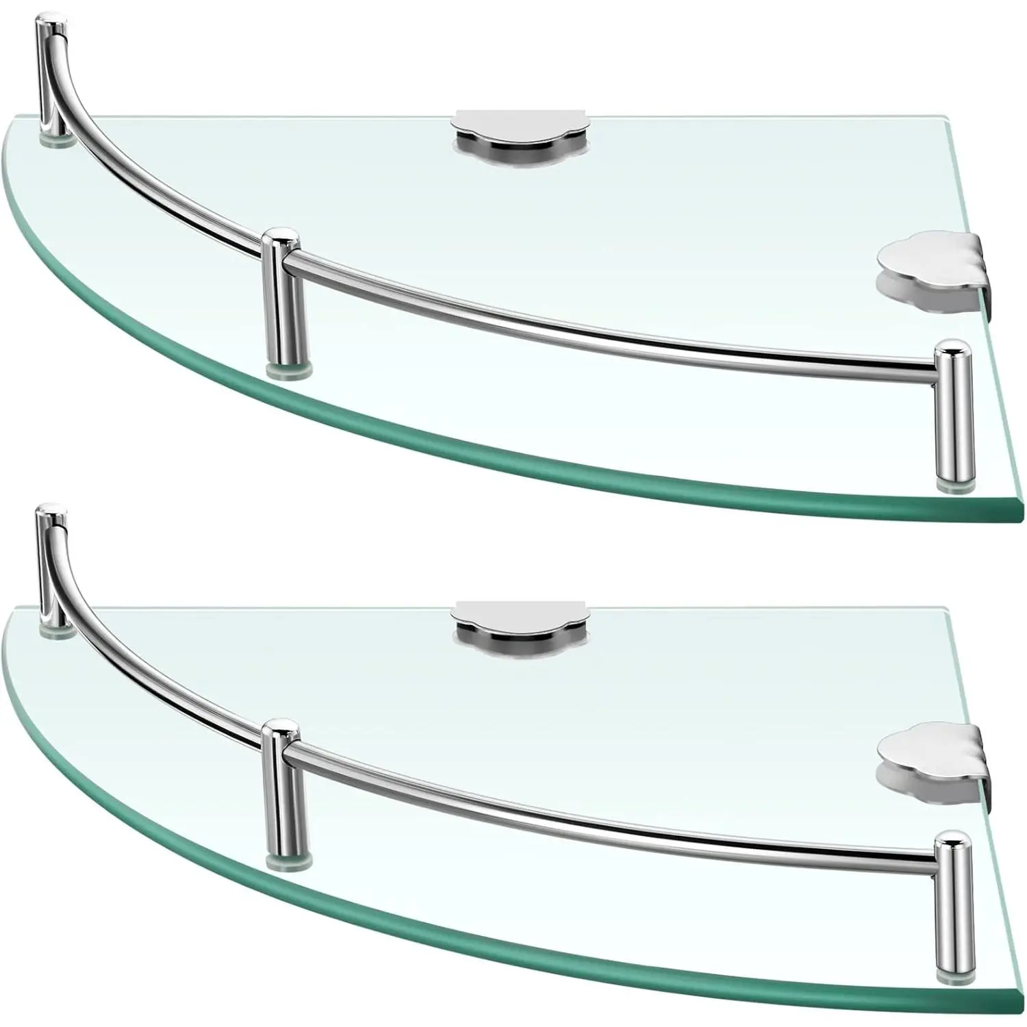 4 Pcs Corner Shower Shelf 2-tier Corner Shelf Stainless Wall Mounted Organizer for Storing Shower Gel Shampoo Brush, 9.25 Inches (Silver)