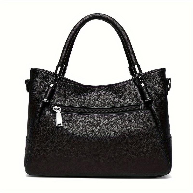 Women's Leather Tote Purses with Adjustable Strap, Classic Western Style Handbag for Work and Travel, Large Capacity Shoulder Bag with Zipper Closure and Durable Polyester Lining