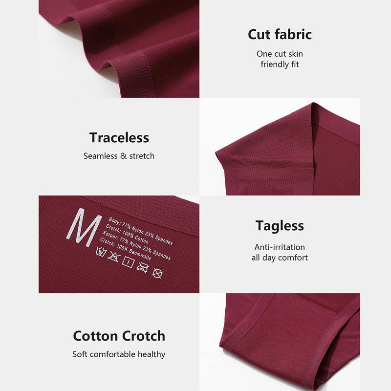 LEVAO 10 Pack Seamless Underwear for Women Lightweight Breathable Bikini Panties Silk Touch Briefs No Panty Line Underwear