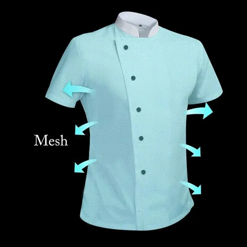 Lady's Basic 360° Breathable Plain Classic Buttoned Kitchen Workwear Jacket - Women's Fitted Solid Color Work Clothing Uniform for Western Restaurant Hotel Cooks, Summer Top, Uniforms, Workwear Jackets