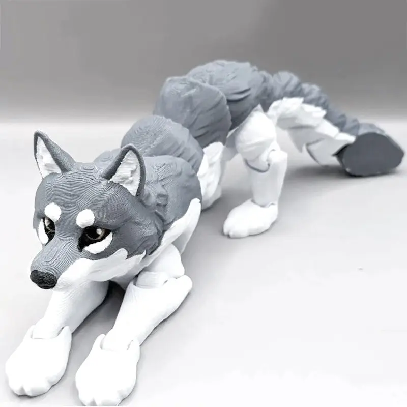 3D Printed Husky Full Body Jointed Gift, Creative Animal Craft Ornament, Halloween Gift, Party Decor, Multiple Colors Available