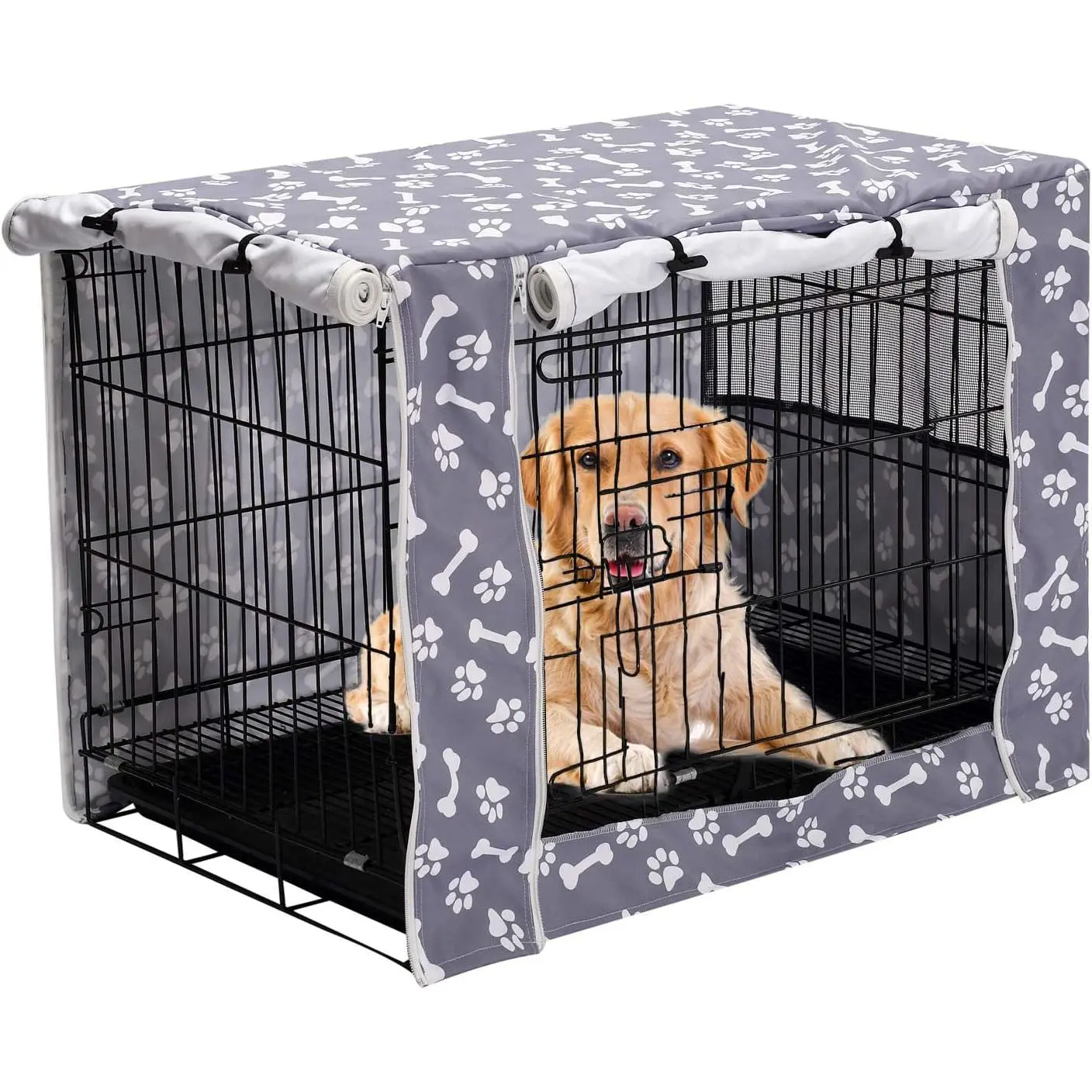 Durable Polyester Universal Dog Crate Cover Fits Most 42 Inch Wire Dog Crates Sky Gray Cover Only