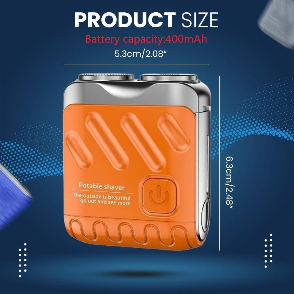 Portable Electric Shaver, Cordless Rechargeable Shaver Machine, 1 Box Double-Head Magnetic Shaver with Cleaning Brush, Charging Cable and Storage Bag, Travel Shaver for Outdoor Use, Dual Head Shaver, Shaving Tool