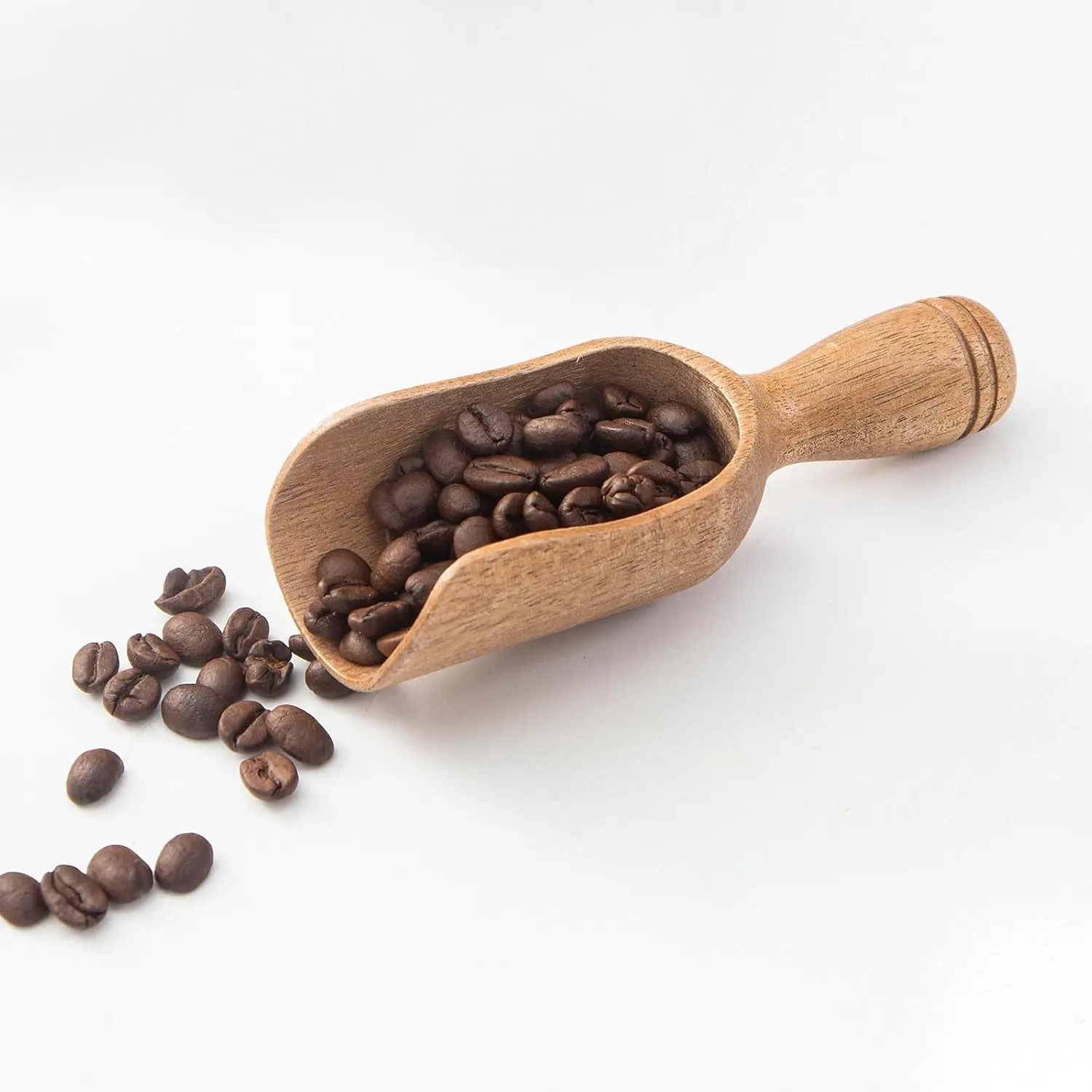 Wooden Scoop for Jars Coffee Scoops for Ground Coffee 5″ Big Acacia Wooden Scoops for Flour  Scoop for Canisters Bath Salt Scoops Shovel Measuring Spoons for Laundry Scoop Kitchen Spoon