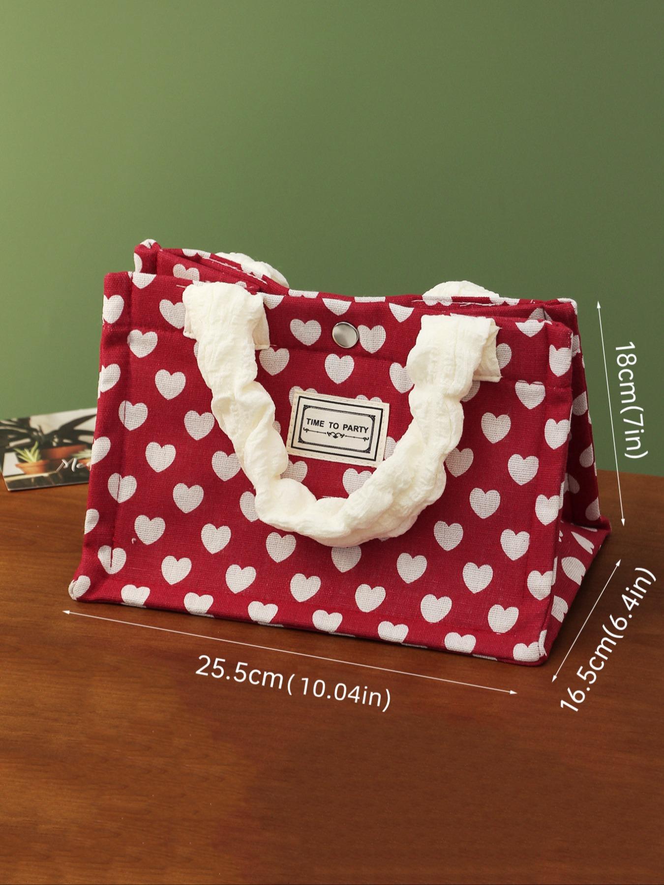 Casual Matching Letter Patch Lunch Bag, Durable Lunch Bag, Large Capacity Picnic Bag, Portable Lunch Bag with Handle, Thermal Lunch Bag