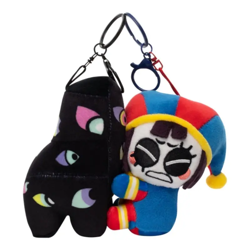 The Amazing Digital Circus Plush Keychain, Pomni & Gangle Mini Stuffed Pendant, Cartoon Soft Plush Doll Bag Charm, Fans Collectible Gift