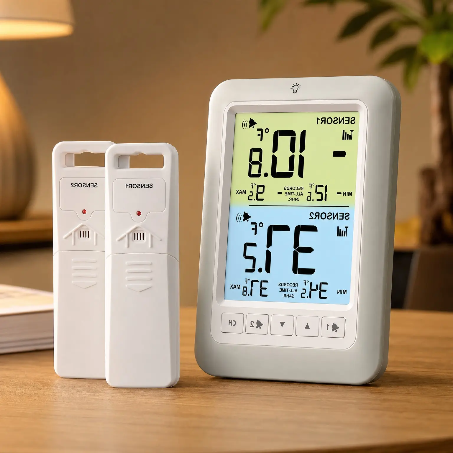 Digital Wireless Refrigerator Freezer Thermometer with Temperature Alarm
