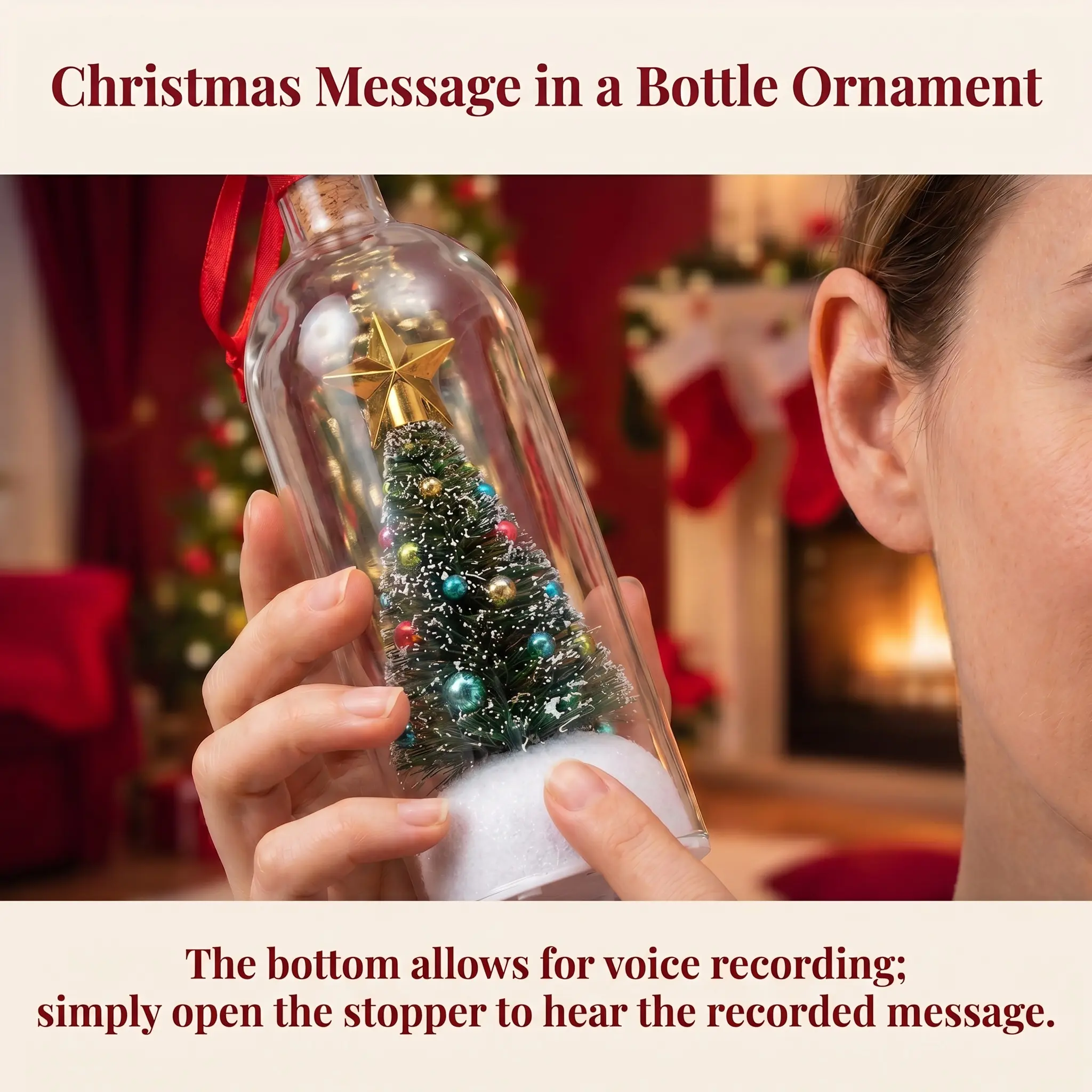 Mr. Christmas 8" Recordable Christmas Tree Message In A Bottle-YY2