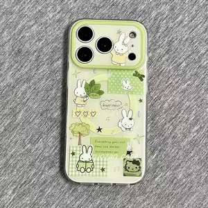 Kawaii Miffy Phone Shell Suitable for Iphone 17 16 15 14 Cartoon Leaf Rabbit Magnetic Holder Anti Drop Phone Case Perfect Gifts