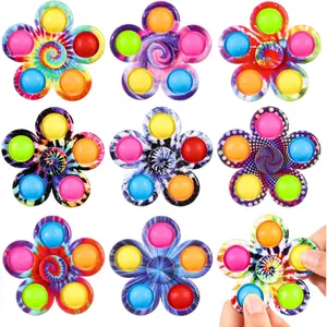 Fidget Spinner 9 Pack, Classroom Prize Pop Fidget Spinners for Kids, Sensory Fidget Toys Bulk with Autism, Anxiety Stress Relief Toys, Party Favors Goodie Bag Stuffers Gifts for Kidsfidget toys