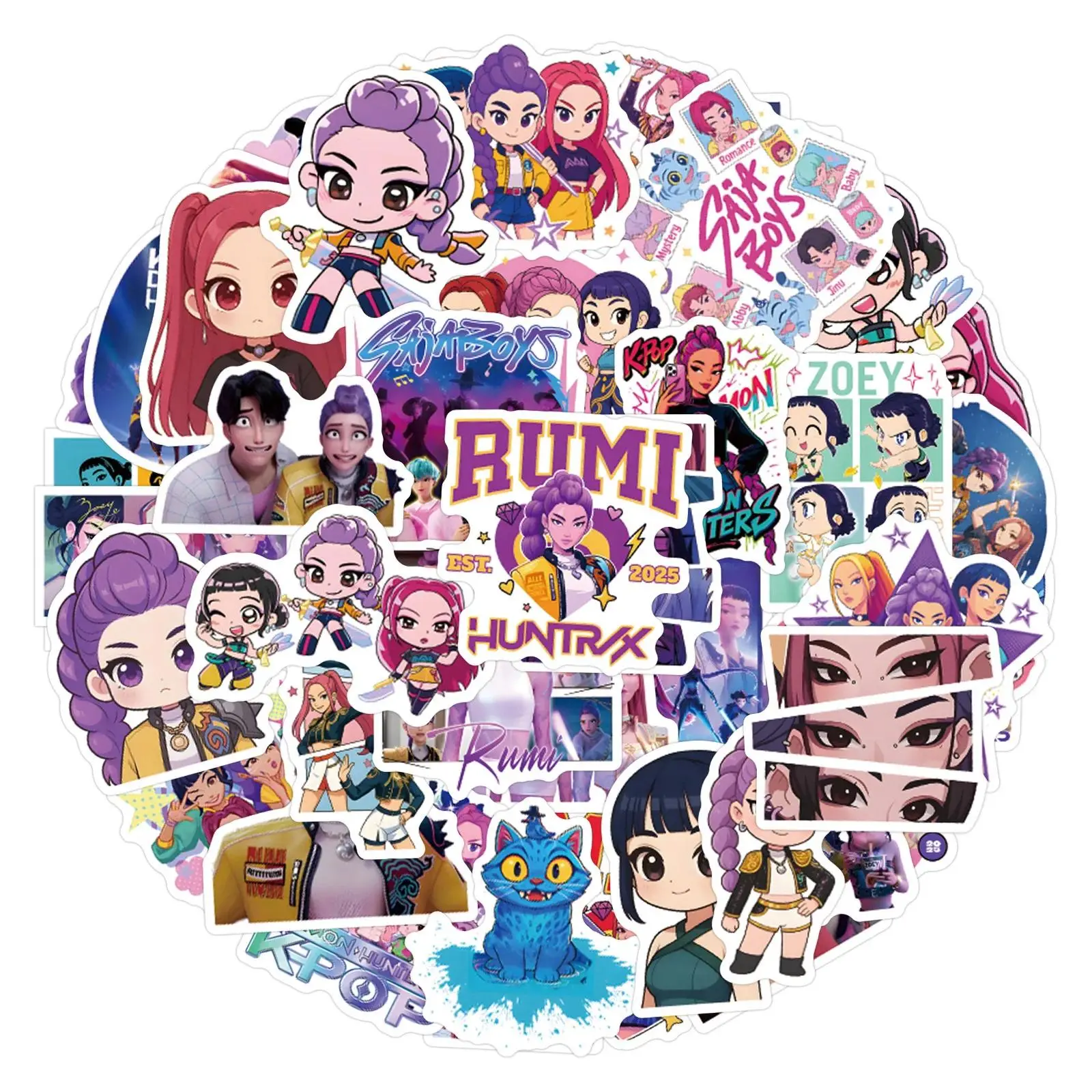 55pcs Anime Cartoon Stickers Set Waterproof DIY Decals for Laptop Car Bike Graffiti Decoration Movie Animation Fan Art