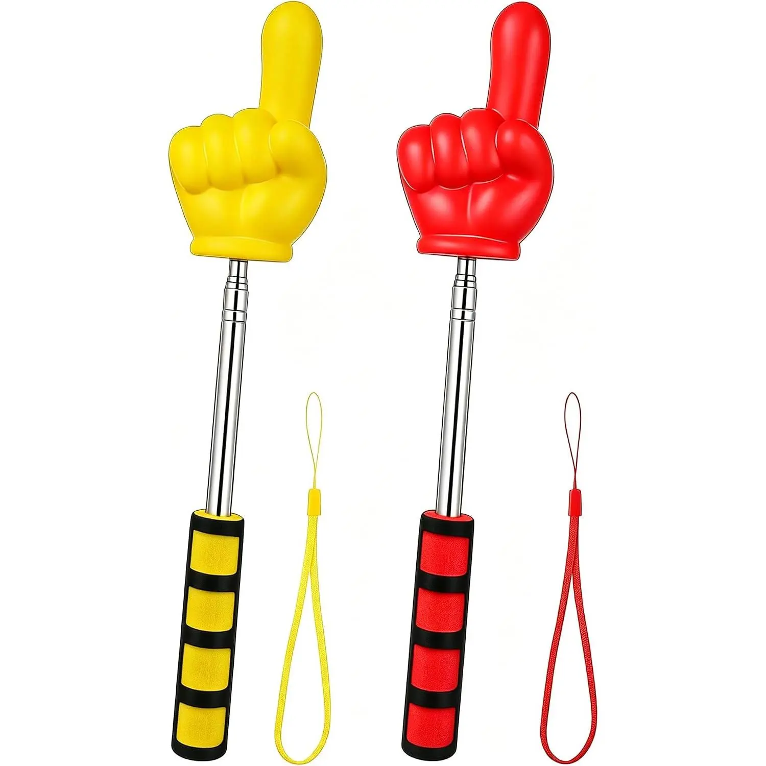 2 count Extendable Pointer Finger Stick,37" Telescopic Teacher Pointer | for Classroom, Whiteboard & Blackboard, School Presentation Supplies & Teacher Gifts (Red+Yellow)