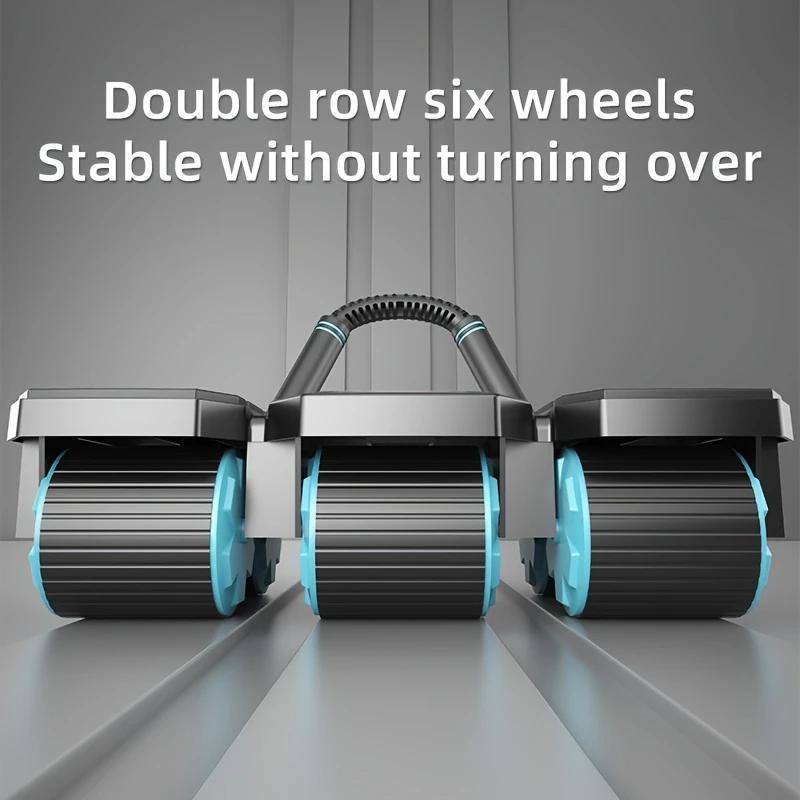 Automatic Rebound Abdominal Wheel Roller, 4 Wheel Design Abs Roller with Elbow Support & Anti Slip Kneeling Pad, Ab Wheel for Home Gym, Abdominal Fitness Wheel