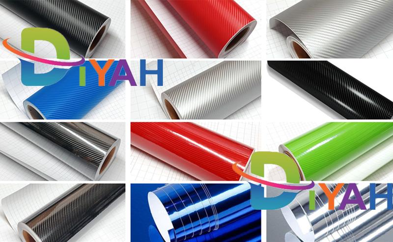 DIYAH 4D High Gloss Black Carbon Fiber Vinyl 12" x 60" / 1 FT x 5 FT Bubble Free Air Release Car Wrap Film Automotive DIY Decals with Hand Tools