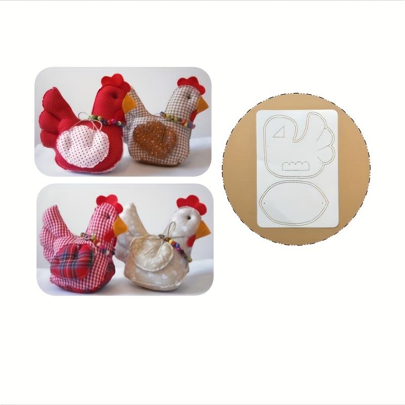 Transparent pre-cut folding template for sewing Easter large and small hens, handmade auxiliary tool for filling and sewing, DIY sewing patchwork tracing