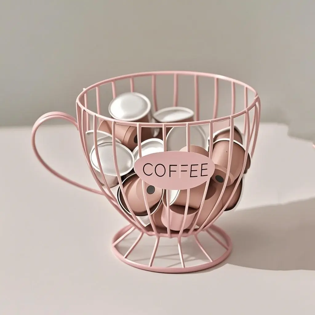 Nordic Style Luxury Snack Candy Storage Rack, Coffee Shop Home Coffee Capsule Holder, Table Display Stand, Elegant Organization Solution