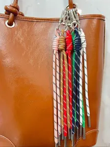 American Base Dotted Braided Lanyard 26cm, Lobster Clasp Bag Waistband Pendant, Y2K Retro Trendy Key Camera Decorative Rope