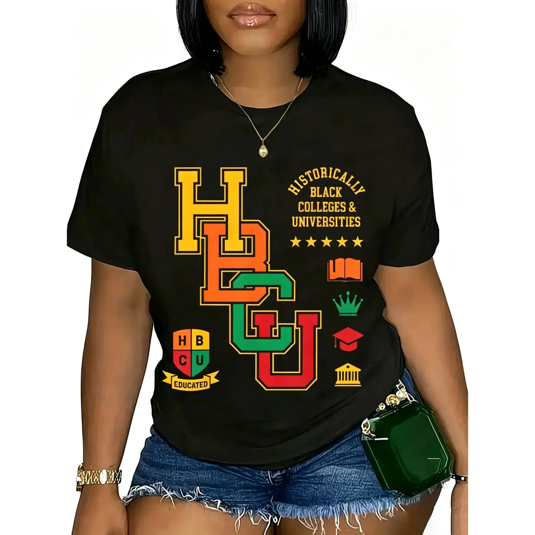 Unisex Cotton Twill T-Shirt - Historically Black Colleges Universities Grad Alumni, Short-Sleeve, Round Neck, Fitted Cut Casual Sports Top, Shortsleeve, Tshirt