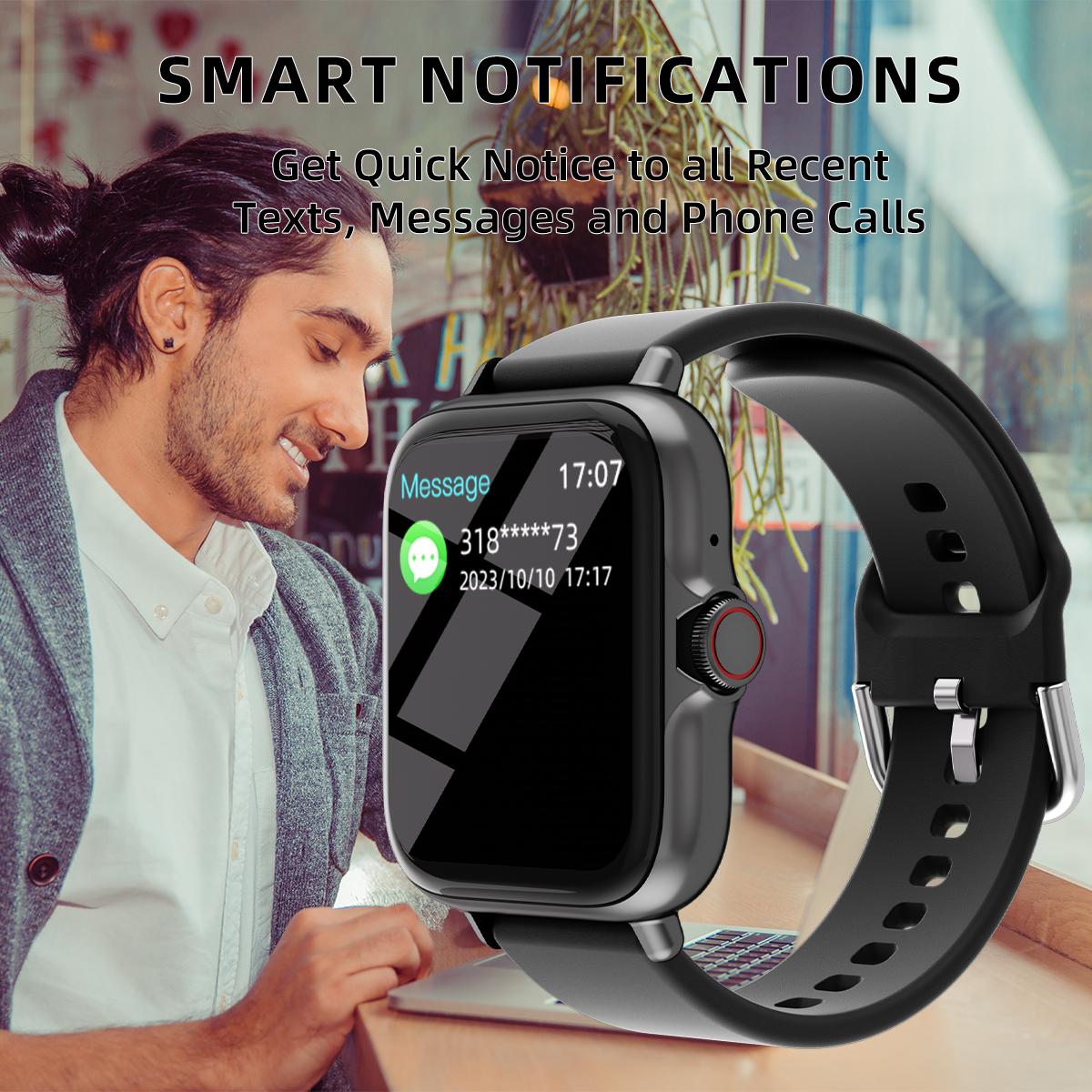 1.83'' Waterproof Smart Watch with Message Answer Call Sleep Monitoring Sports Pedometer Information Alerts For iPhone Android digital fashion budget 2026 health wireless smartwatch fitness tracker every day multifunctional Touch Screen Sports Watch Kit