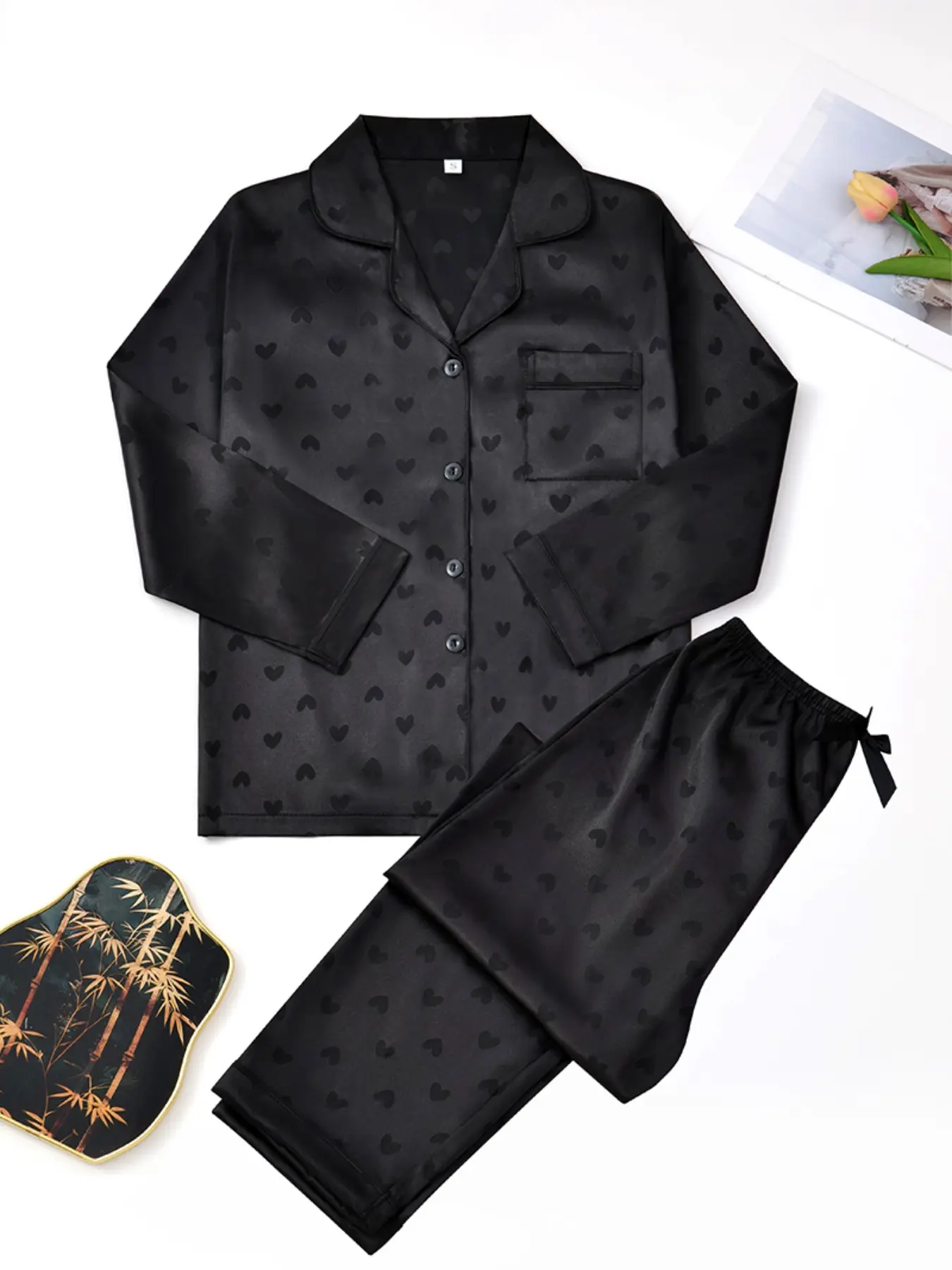 Women's Pajama Set, Two-Piece Leopard Print Long Sleeve Top and Pants, Slim-Fitting, Spring & Fall, Can Be Worn Outdoors