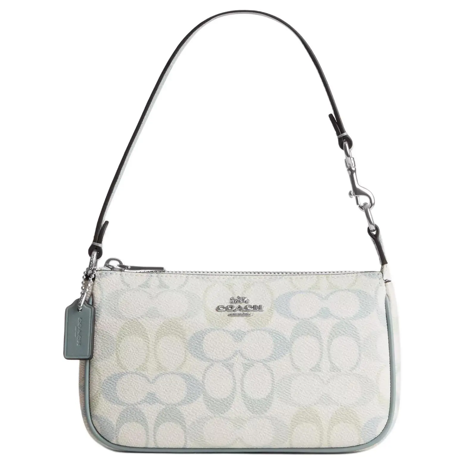 Coach Nolita 19 Handbag for Women with Silver Hardware, Faux Leather, Monogram Style, White