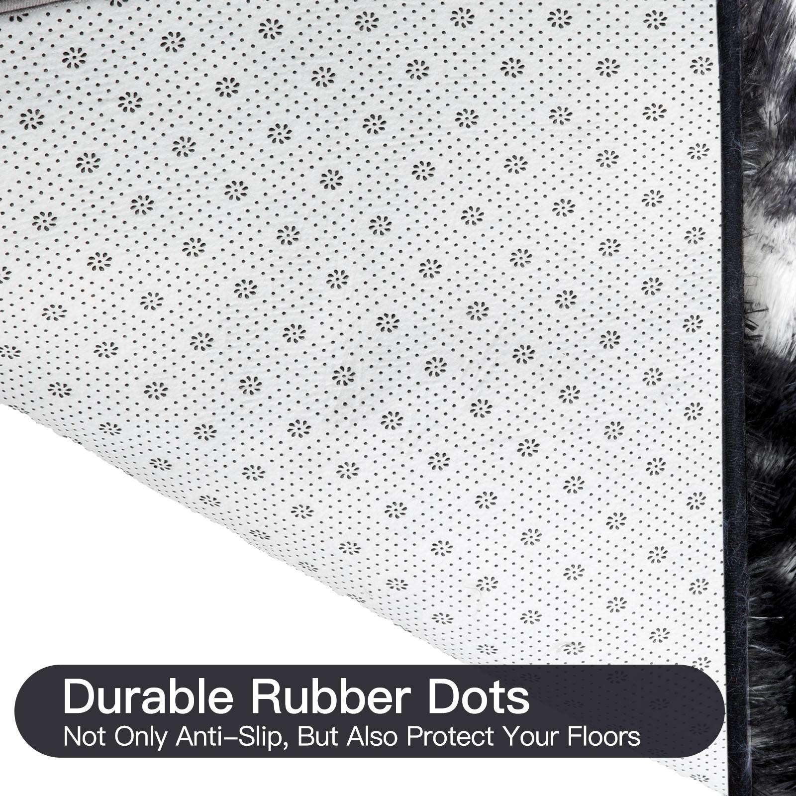 FAMVAL Large Size Plush Rugs Big Fluffy Area Rug Non-slip Soft Shaggy Carpet Mats for Livingroom Bedroom Nursery Home Decor B/W/G mix Christmas gifts