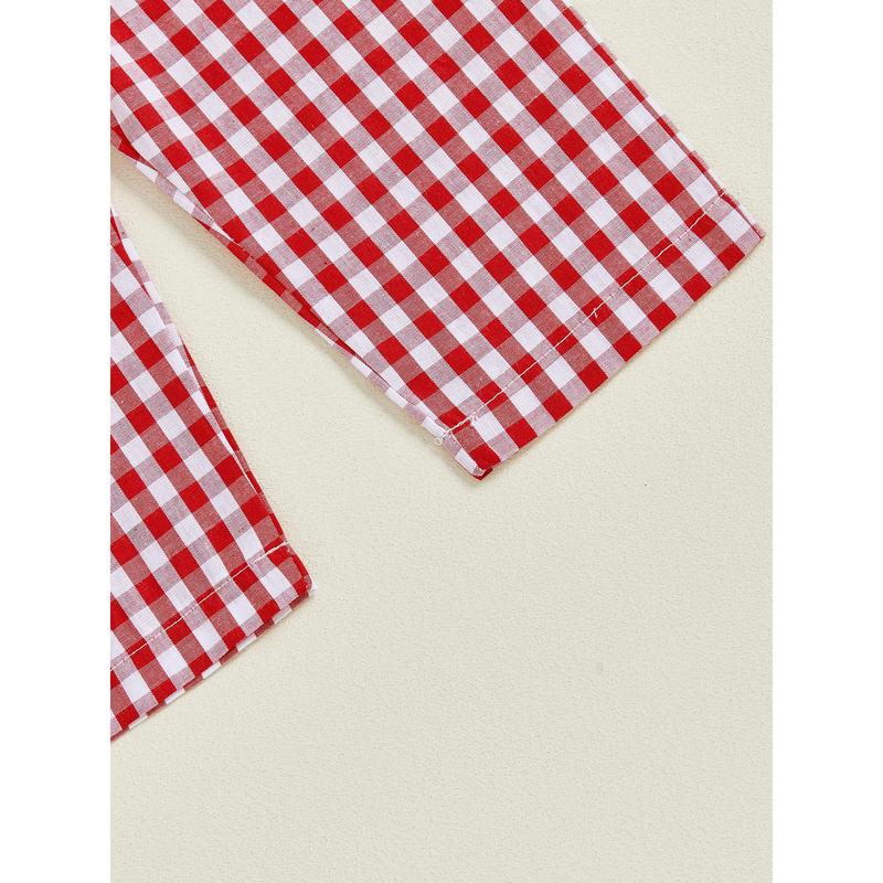 Toddler Baby Boy Outfits Valentine's Day Truck Heart Print Pullover Sweatshirt and Plaid Pants Spring Winter Set 6M-4Y