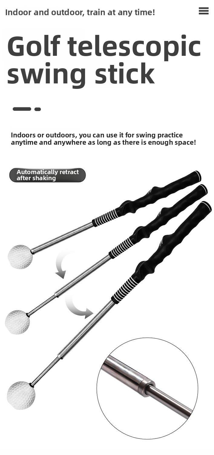 Telescopic Golf Swing Trainer - Swing Posture Aid & Training Stick (Ambidextrous / Universal for Left & Right-Handers)