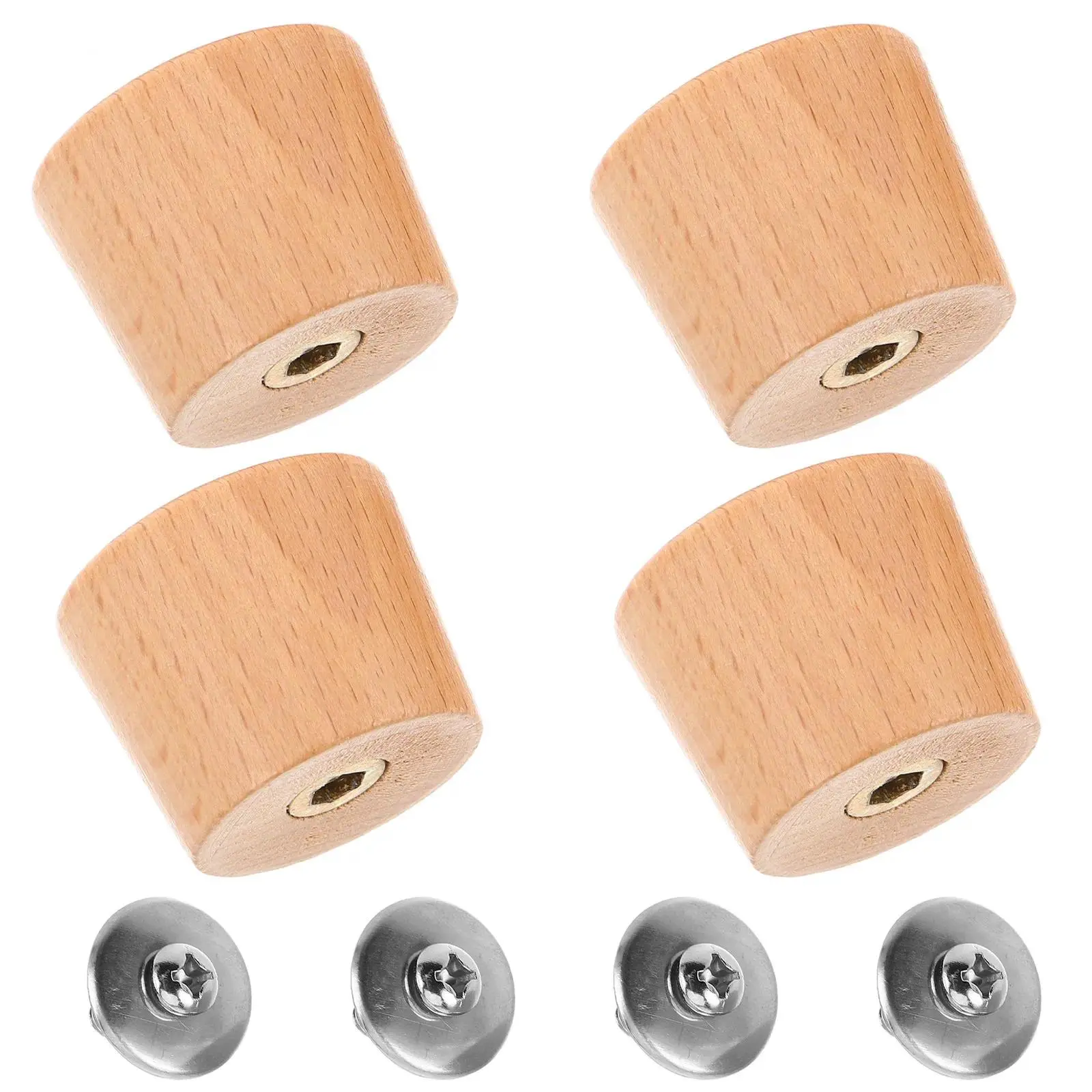 8Pcs Beech Wood Pot Lid Handle Knob - Heat Resistant Universal Replacement Knob for Cookware Lids Pots Pans Kettle Lid Tops