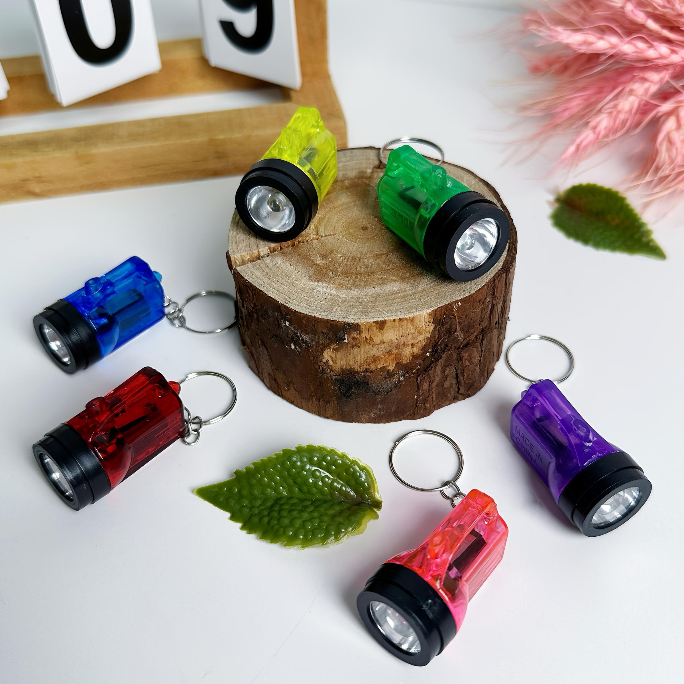 6-Pack Mini Flashlight Keychains with Button Cell Battery, Portable Keychain Flashlights for Halloween & Christmas Gifts, Fun Keychain Decor, Keychain Attachment