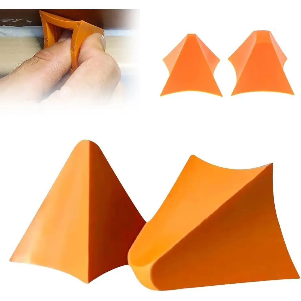 That Silicone Tool, Caulking Tool, Caulk Remover Tool, Orange Silicone Seam Tool Kit(3/6/10/16mm), Effective Grout Spreader for Kitchen, Bathroom, Window (4size)