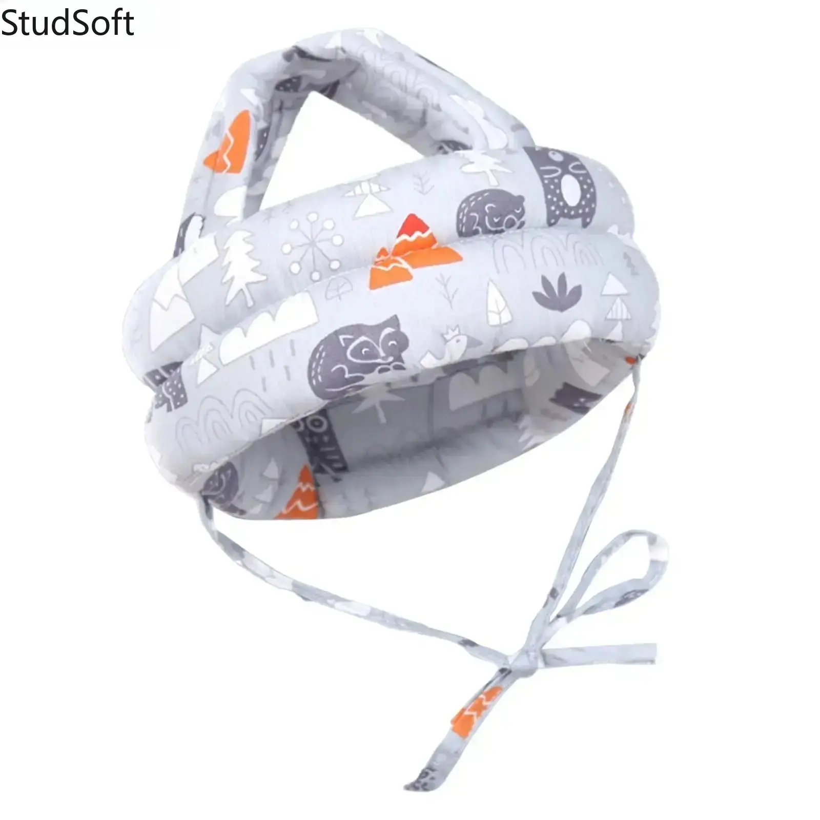 Baby Head Protector Soft Cotton Toddler Bumper Helmet Anti Fall Safety Cap Adjustable Lightweight Infant Walking Crawling Protection Hat For Kids 1Pc