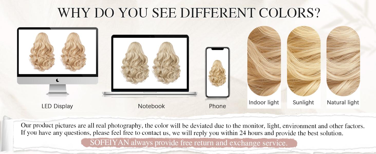 SOFEIYAN Ponytail Extension Claw Clip Ponytail Hair Extensions Long Curly Wavy Ponytail Fluffy Clip on Pony Tails Synthetic Hairpiece for Women