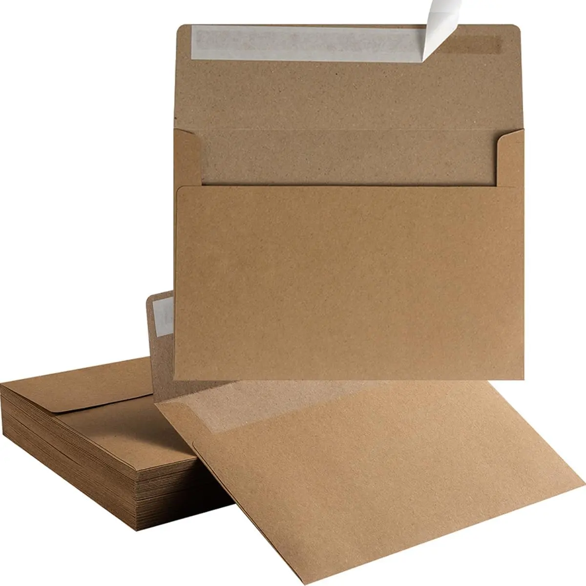 50 Pack 5 x 7 Envelopes Colored Self Seal for Wedding, Party Invitations, Greeting Cards, Announcements, Photos, 5.24 x 7.21 Inches (White)