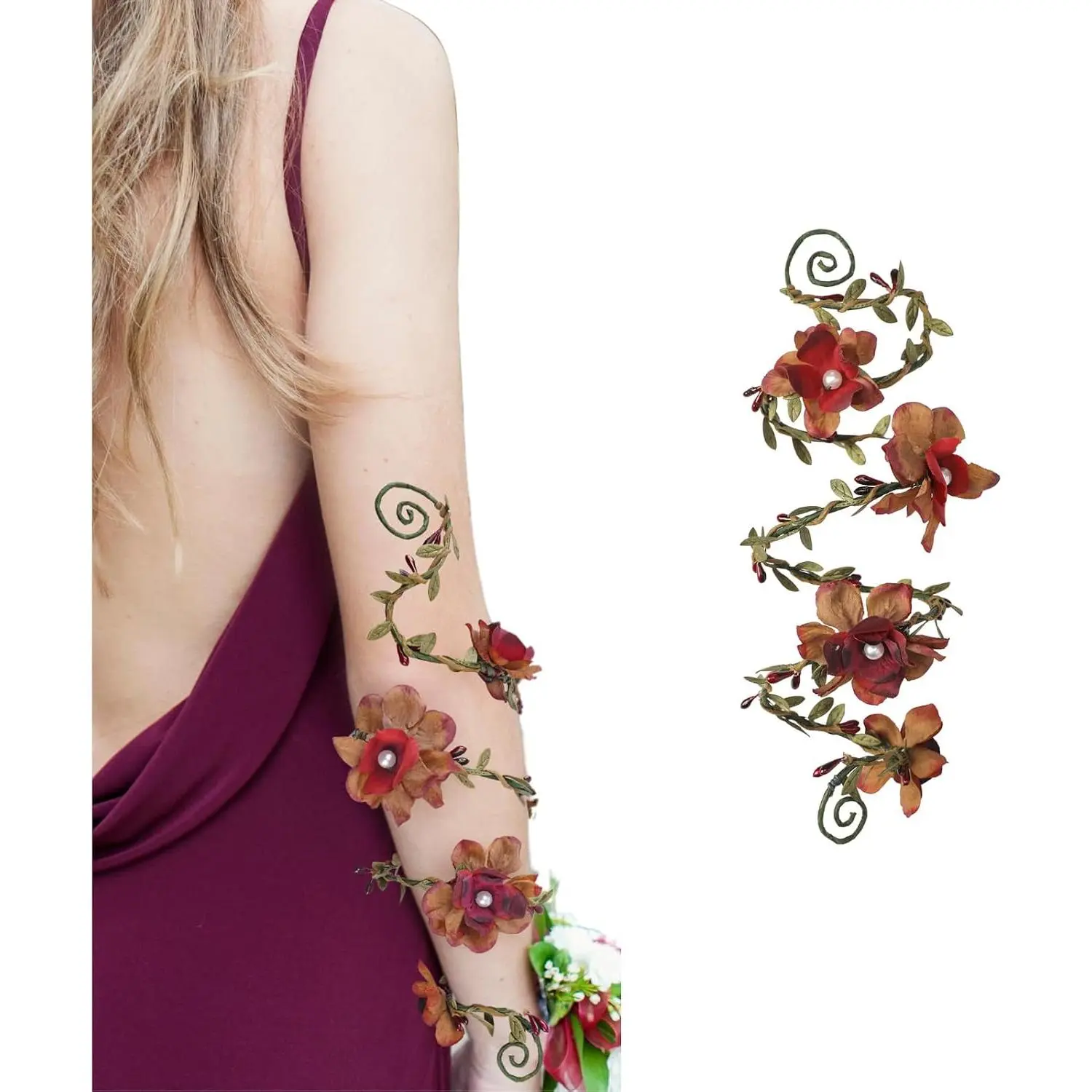 Renaissance Fairy Floral Arm Wrap - 1 count  Bracelet Forest Mother Nature Costume Renfaire  Fairy Accessories