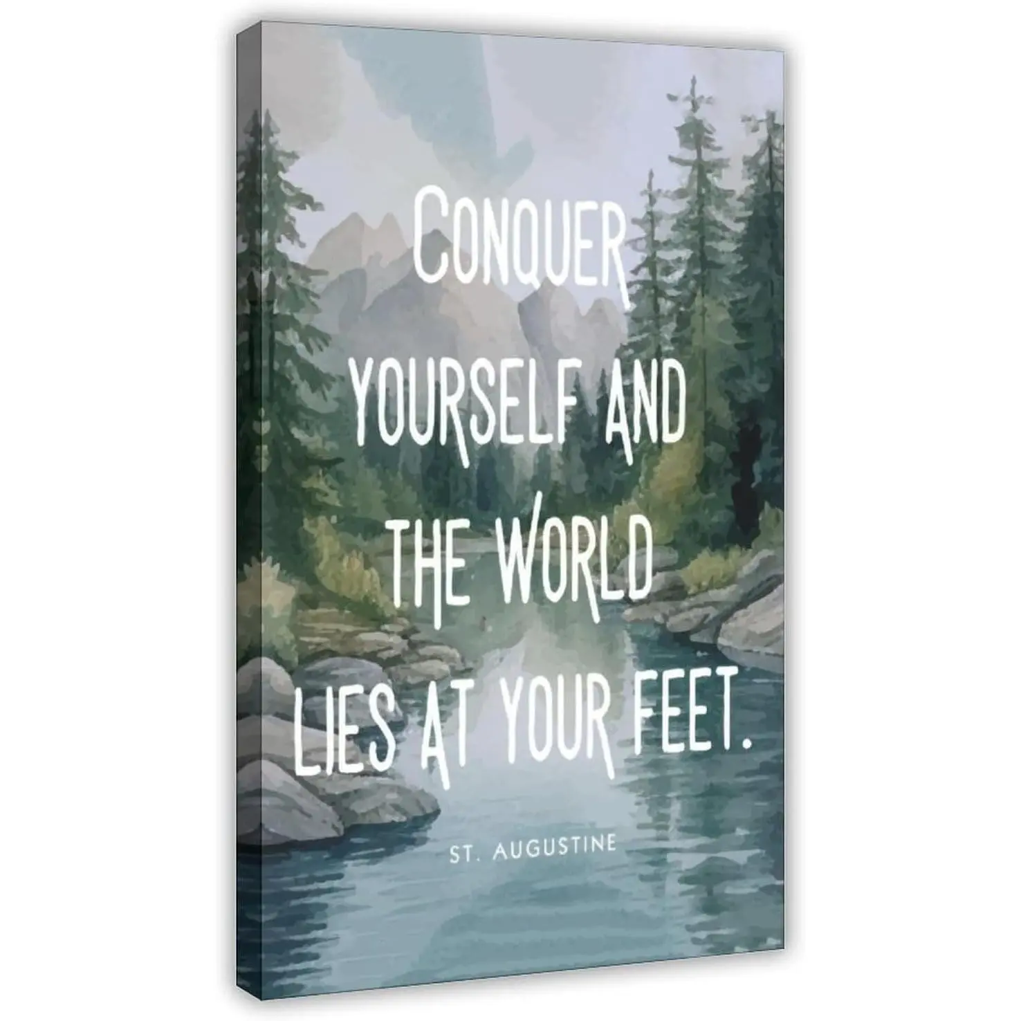 St. Augustine Quote Conquer Yourself Wall Art Poster Print Catholic Saint Gift