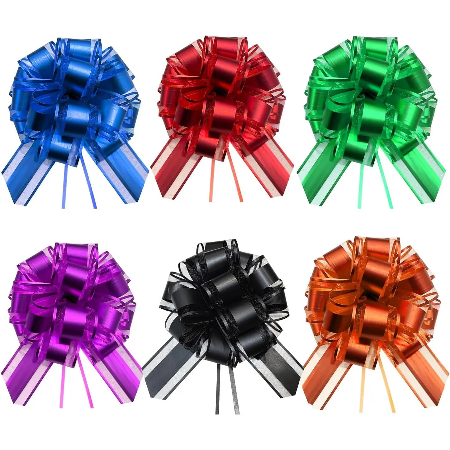 6 count Bows for  Wrapping, 6 Inches  Bows with  Color  Wrap Bows for Wedding, Basket, Valentines Day, Birthday, Anniversary, Florist Packaging