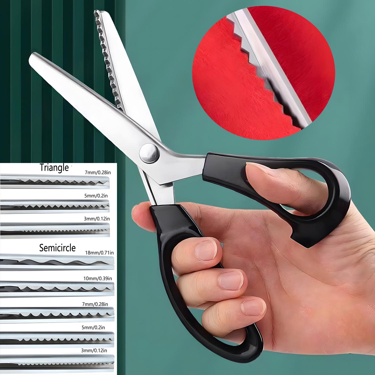 Stainless Steel Sewing Scissors, Handheld Sewing Scissors, Multipurpose Curved Wave Scissors, Sewing Tool for Home & Office, Sewing Supplies Crafts