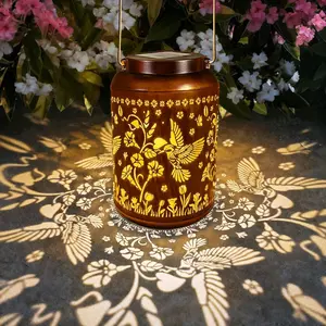 Hummingbird Solar Lanterns Outdoor Waterproof Garden Decor Birthday Gifts for Women Mom Grandma Hanging Solar Lights Metal Decorative Hummingbird Gifts for Christmas Yard Balcony Porch DecorationsGift