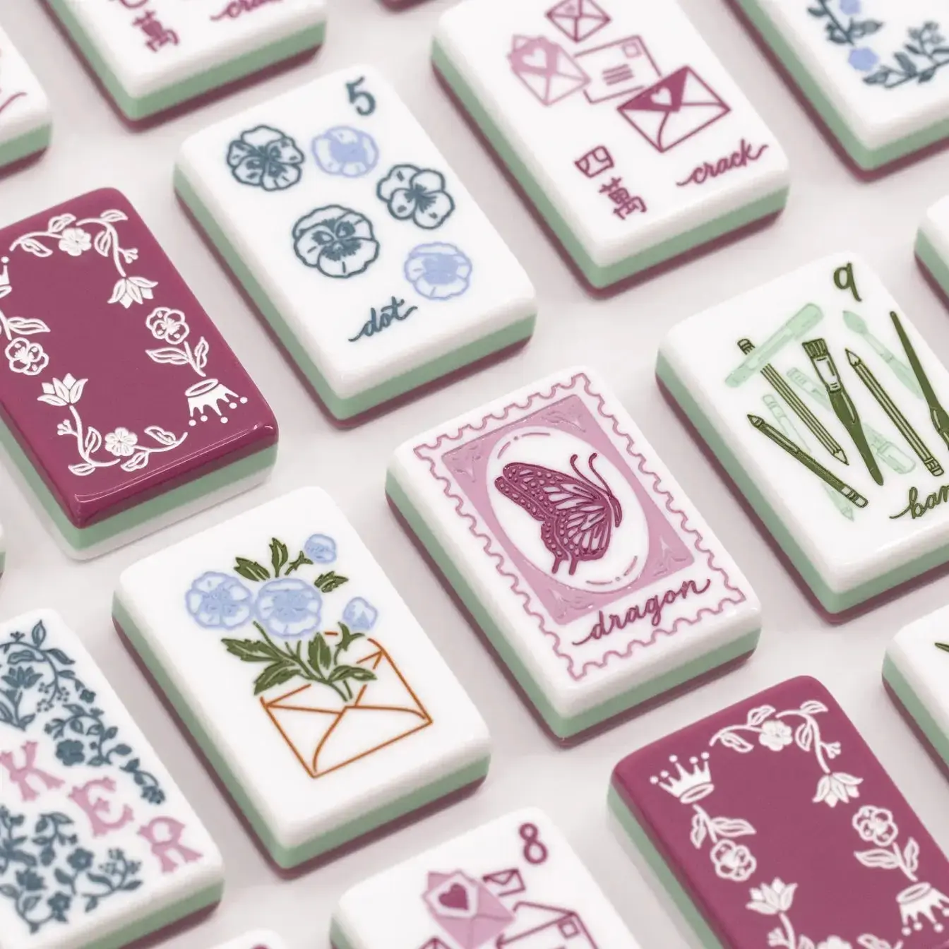 2026 New Purple Mahjong Miss American Acrylic Deluxe 160- American