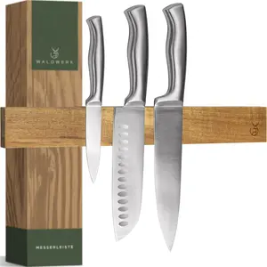 Knife Magnetic Strip (15,7 x 2 in) Mount with Adhesive or Screws - Magnetic Knife Holder for Wall - Magnetic Knife Strip made of Elegant Acacia Wood - Magnetic Knife Holder for Heavy Knifes