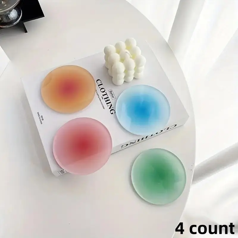 4 count Colorful gradient acrylic coaster for beverages and cups - protecting your desktop and enhancing your dining experience