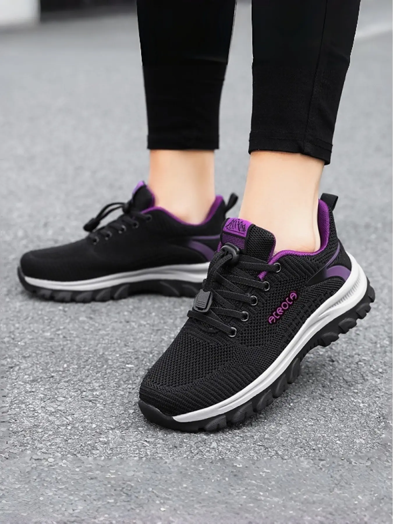 Women's Non-Slip Waterproof Work Shoes - Walking Shoes, Work Sneaker, Work Safet Resistant Knit Fabric