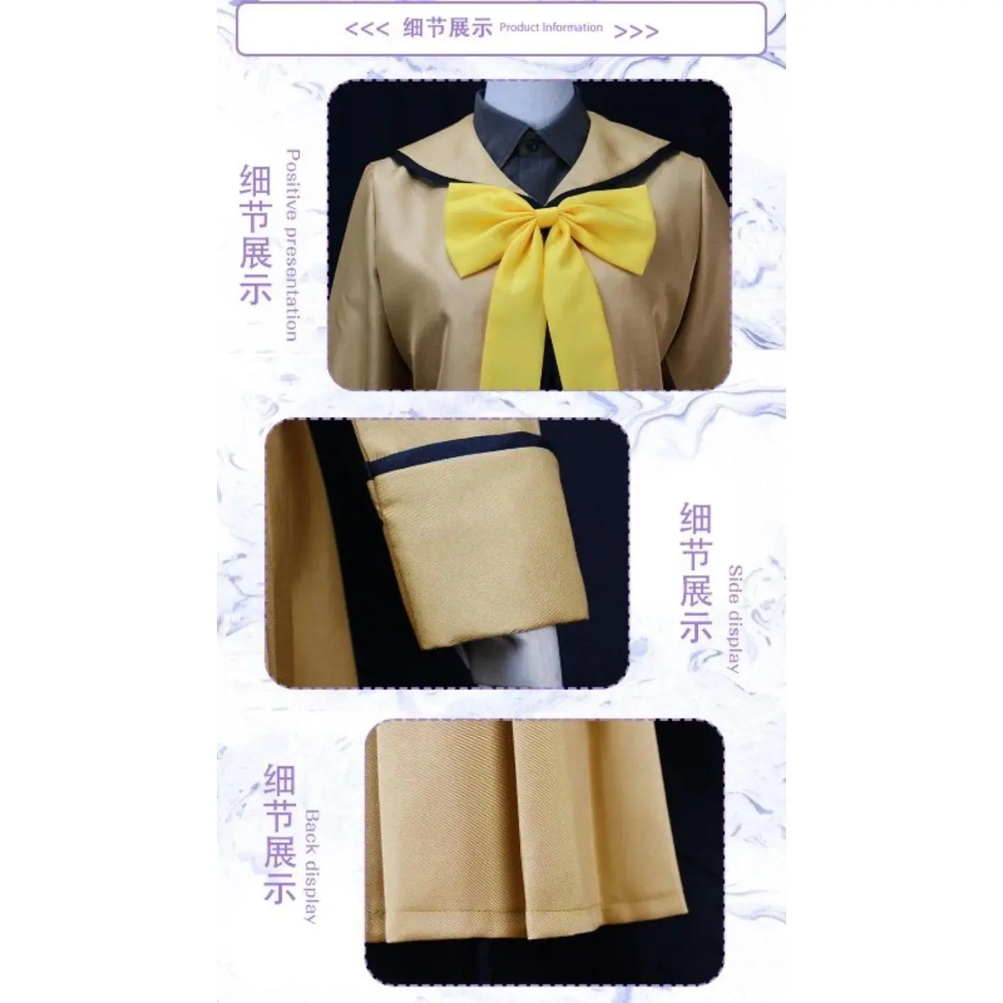 Lady's Basic Polyester Anime Nanami Momozono Cosplay Costume - JK School Uniform Outfit with Knot Accessory for Adult Women, Halloween Festive Party Supplies