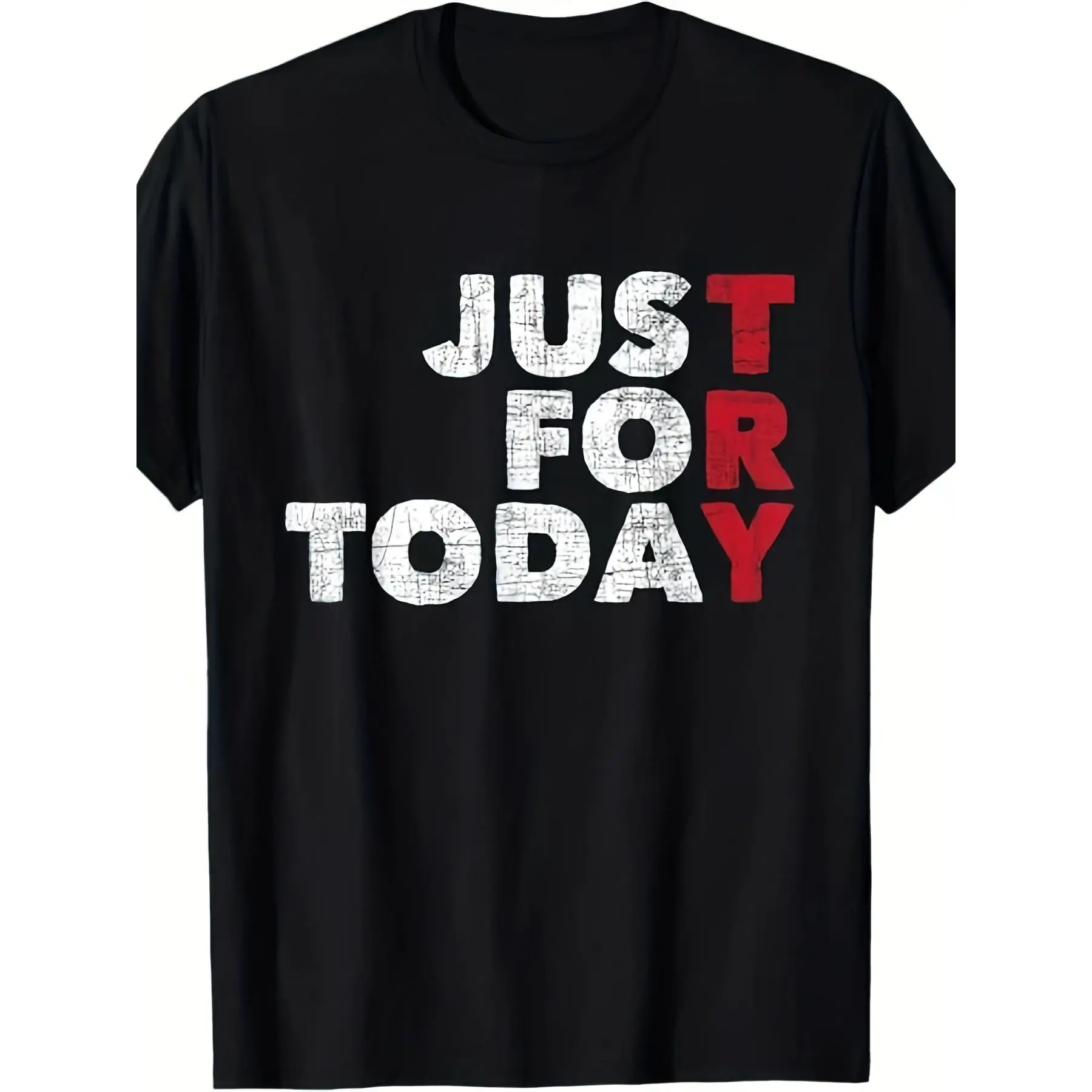 Men'S Just for Today Sobriety Anniversary AA NA Recovery T-Shirt |   Sober Milestone Tee with Recovery Design, Comfortable Casual Wear for 24Hr Meetings and Everyday Use, Machine Washable, All-season, Regular Fit