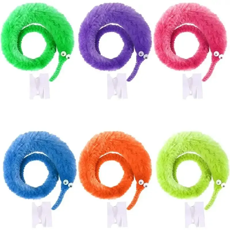 Magic Worm Toy Worm On a String Fuzzy Worm Wiggly Worm Twisty Toy Cat Wand Toy Trick Toy Carnival Party Favor Gift for Kids