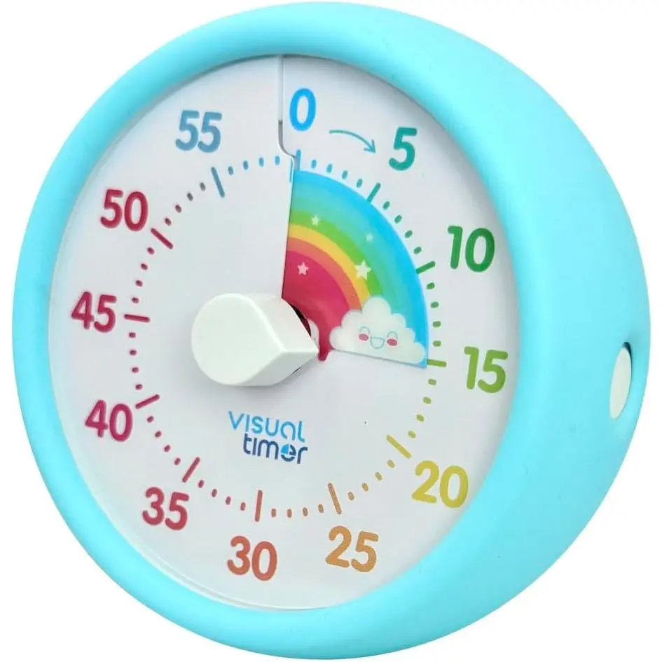 Rainbow Visual Countdown Timer – 60-Minute Time Management Tool for , , and Adults – Blue  Cover, Adjustable , 3-Inch – Helps with , ,