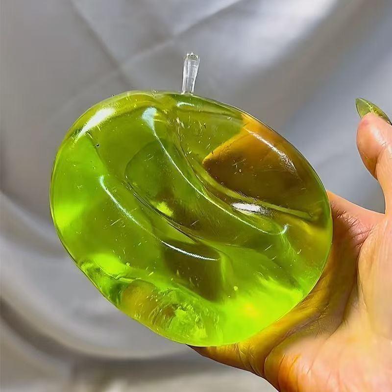 Squishy Green Apple Stress Ball Soft Fidget Sensory Toy for ADHD Autism Slow Rebound Squeeze Toy for Adults Kids Christmas Gift